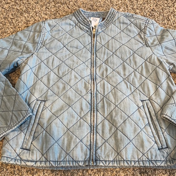 Gap quilted jean bomber jacket - Picture 3 of 4